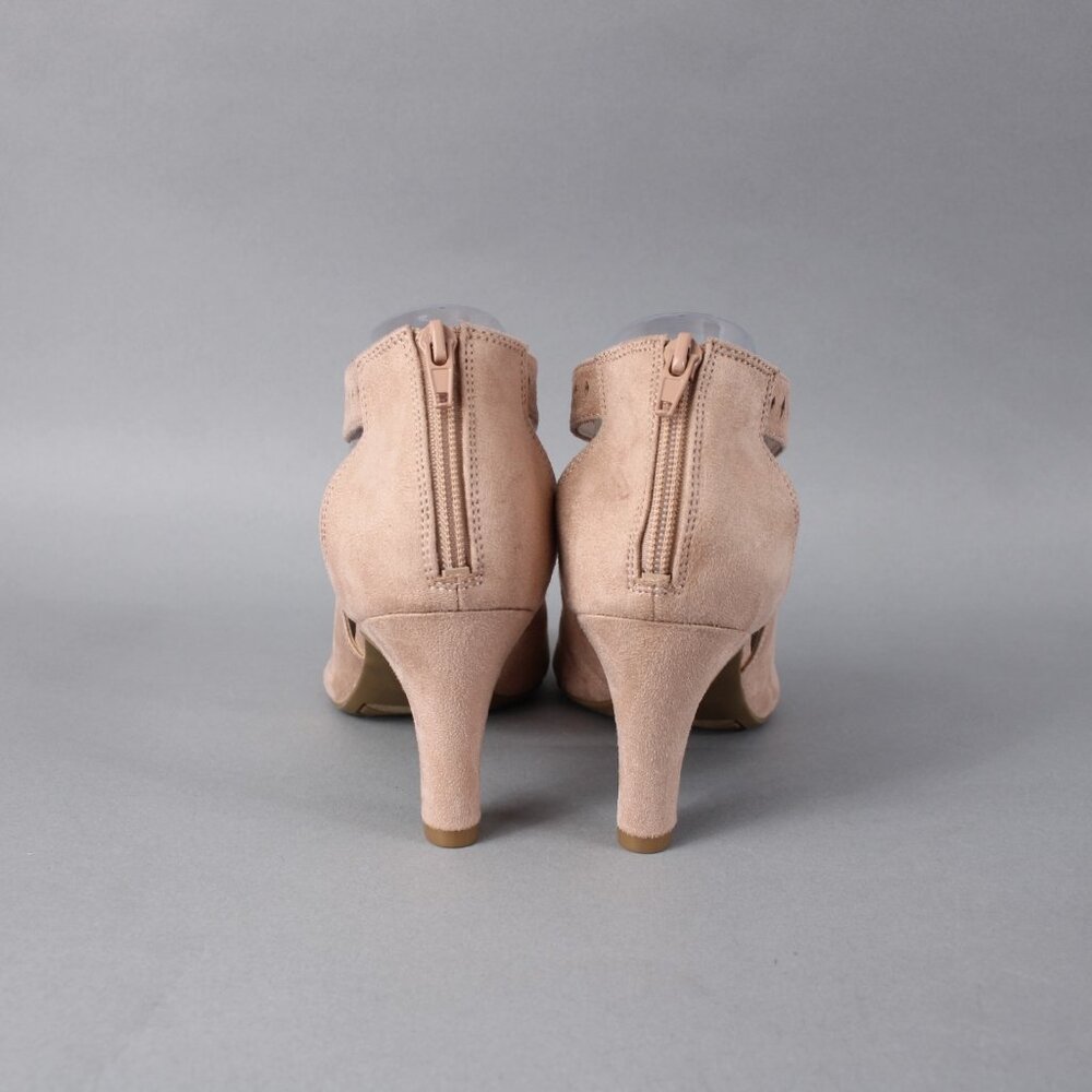 Life Stride Heels Giovanna 2 Sz 10M Dusty Pink Perforated Suede Fabric 3" Heels - Picture 3 of 9